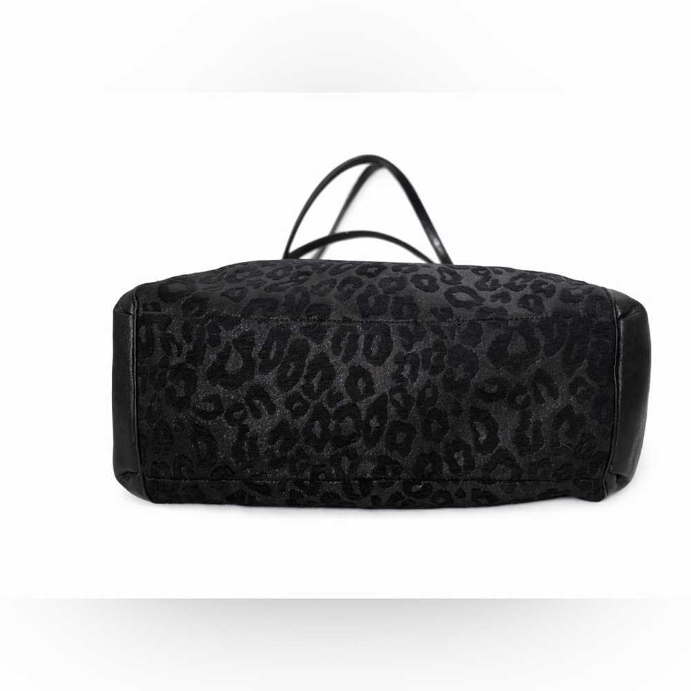 SOLDCoach Madison Phoebe Shoulder Bag Black Ocelot Leopard Print Chenille Leathe - Picture 5 of 13